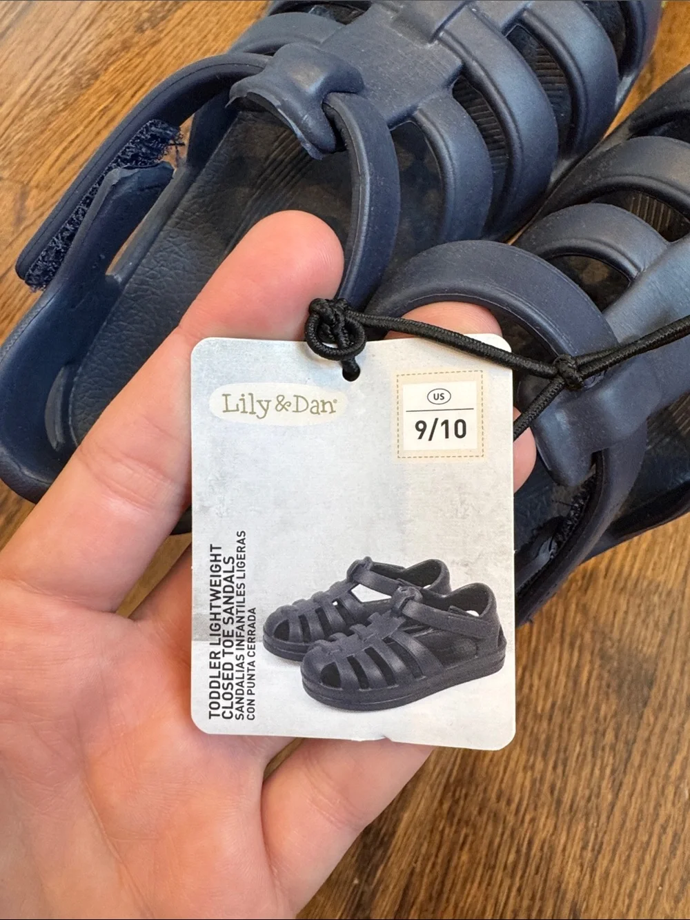Children's Navy Closed-Toe Sandal with Secure Strap